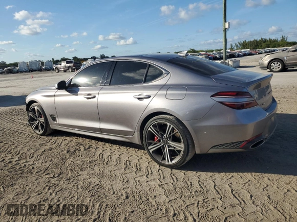 2024 Genesis G70 2.5T with VIN KMTG34SC1RU136438, listed as a Copart auction lot 44354645 with 11,831 mi miles and Salvage Title. Bid and sale history available at carsss.com. Image 2.