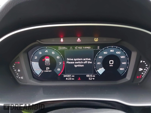 2023 Audi Q3 S line Premium with VIN WA1DECF35P1127797, listed as a IAAI auction lot 41353532 with 34,581 mi miles and . Bid and sale history available at DreamBid. Image 7.