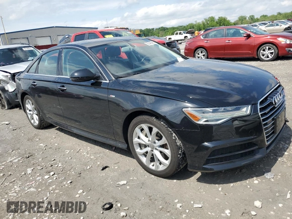 2018 Audi A6 Premium Plus with VIN WAUG8AFC7JN088562, listed as a Copart auction lot 55343595 with 76,742 mi miles and Salvage title. Bid and sale history available at DreamBid. Image 4.