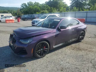 2023 BMW 2 Series M240i xDrive z VIN 3MW53CM02P8D67519, wystawiony jako Copart lot #62643355 z przebiegiem Nie podano mil oraz Szkoda całkowita • Salvage title. Historia ofert i sprzedaży dostępna na DreamBid. Obrazek 1.