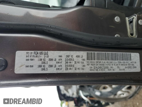 2018 Jeep Compass Sport с VIN 3C4NJDABXJT320991, выставлен на аукционе Copart как лот 58639125 с пробегом Не указан миль и Списание • Salvage title. История ставок и продаж доступна на DreamBid. Изображение 12.