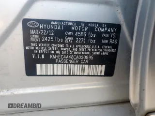 2012 Hyundai Sonata Hybrid z VIN KMHEC4A48CA030895, wystawiony jako Copart lot #59520505 z przebiegiem Nie podano mil oraz Czysty tytuł • Clean title. Historia ofert i sprzedaży dostępna na DreamBid. Obrazek 13.