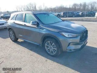 2023 Infiniti QX50 LUXE with VIN 3PCAJ5BB5PF116979, listed as a IAAI auction lot 41740963 with 17,160 mi miles. Bid and sale history available at carsss.com. Image 1.