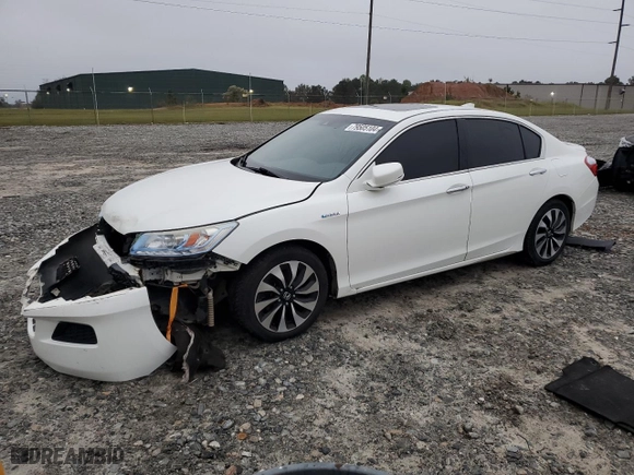 2015 Honda Accord Hybrid Touring with VIN 1HGCR6F74FA012490, listed as a Copart auction lot 79505104 with 105,773 mi miles and Salvage Title. Bid and sale history available at carsss.com. Image 1.