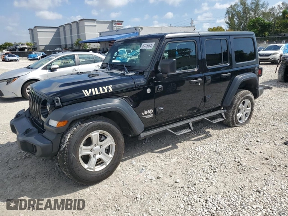 2019 Jeep Wrangler Unlimited Sport S with VIN 1C4HJXDG2KW570078, listed as a Copart auction lot 51119485 with 65,860 mi miles and Salvage title. Bid and sale history available at DreamBid. Image 1.