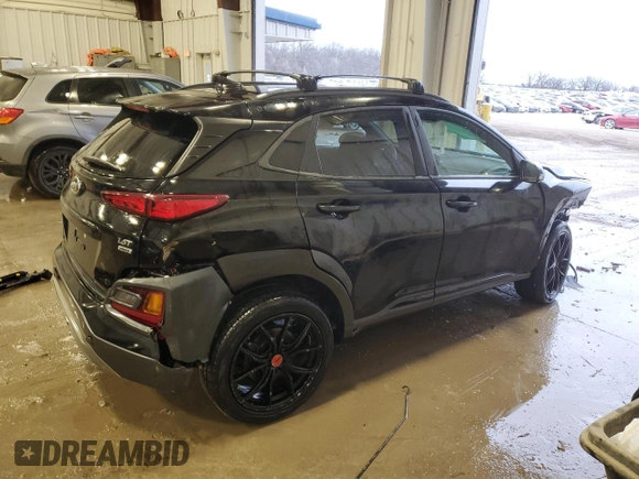 2021 Hyundai Kona Night Edition with VIN KM8K6CA57MU710395, listed as a Copart auction lot 87667725 with 77,647 mi miles and Non Repairable. Bid and sale history available at DreamBid. Image 3.
