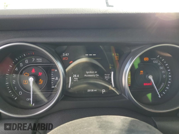 2021 Jeep Wrangler Unlimited Sahara z VIN 1C4JJXP65MW766023, wystawiony jako Copart lot #52332735 z przebiegiem 23 130 mil mil oraz Nie do naprawy • Non repairable. Historia ofert i sprzedaży dostępna na DreamBid. Obrazek 9.