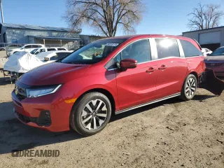 2025 Honda Odyssey EX-L with VIN 5FNRL6H61SB017789, listed as a Copart auction lot 84016174 with 262 mi miles and Salvage Title. Bid and sale history available at carsss.com. Image 1.