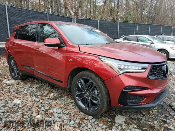 2021 Acura RDX w/A-Spec Package with VIN 5J8TC2H6XML046482, listed as a Copart auction lot 81801204 with 64,296 mi miles and Salvage Title. Bid and sale history available at carsss.com. Image 4.