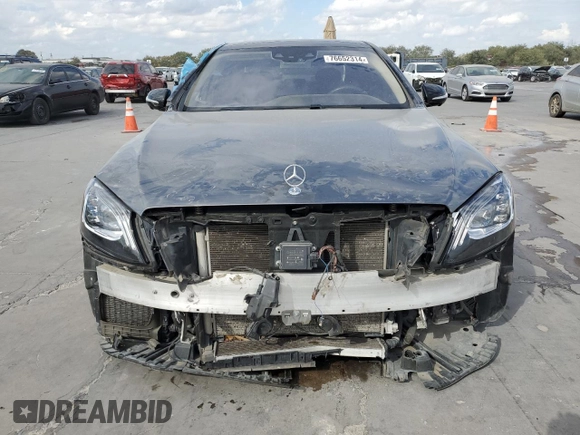 2019 Mercedes-Benz S-Class AMG S 63 with VIN WDDUG8JB1KA484274, listed as a Copart auction lot 76652314 with 93,651 mi miles and Salvage Title. Bid and sale history available at carsss.com. Image 5.