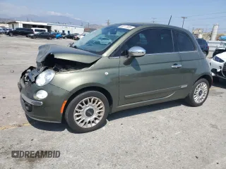 2015 FIAT 500 Lounge with VIN 3C3CFFCR8FT647934, listed as a Copart auction lot 60117635 with 35,055 mi miles and Salvage title. Bid and sale history available at DreamBid. Image 1.