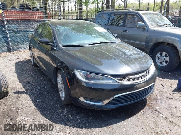 2015 Chrysler 200 Limited with VIN 1C3CCCABXFN564910, listed as a IAAI auction lot 41928479 with 171,857 mi miles. Bid and sale history available at carsss.com. Image 1.