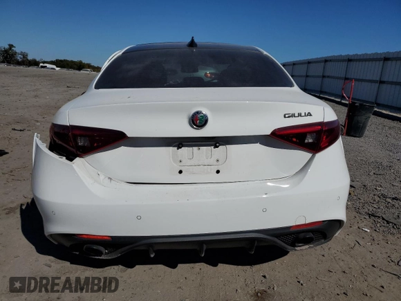 2019 Alfa Romeo Giulia Sport with VIN ZARFAMAN2K7613021, listed as a Copart auction lot 76203064 with 0 mi miles and Salvage Title. Bid and sale history available at carsss.com. Image 6.