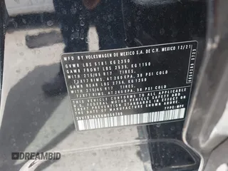 2022 Volkswagen Tiguan S z VIN 3VV1B7AX5NM056766, wystawiony jako IAAI lot #42024519 z przebiegiem 97 548 mil mil oraz . Historia ofert i sprzedaży dostępna na DreamBid. Obrazek 9.