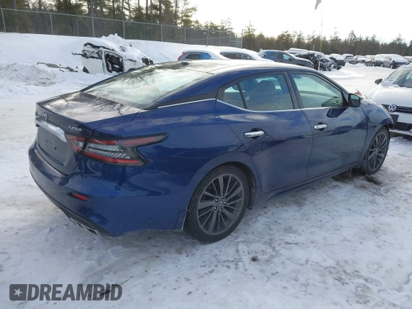 2020 Nissan Maxima Platinum with VIN 1N4AA6FVXLC380903, listed as a IAAI auction lot 41588780 with 44,238 mi miles and . Bid and sale history available at DreamBid. Image 4.