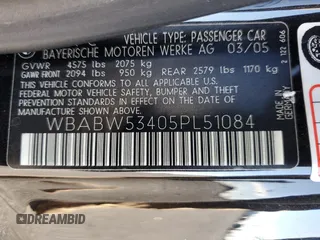 2005 BMW 3 Series 330Ci with VIN WBABW53405PL51084, listed as a Copart auction lot 87222954 with 0 mi miles and Salvage Title. Bid and sale history available at carsss.com. Image 14.