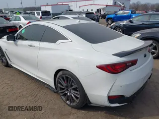 2017 Infiniti Q60 Red Sport 400 with VIN JN1FV7EK6HM610863, listed as a IAAI auction lot 40101142 with 52,406 mi miles and . Bid and sale history available at carsss.com. Image 3.