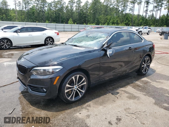 2021 BMW 2 Series 230i with VIN WBA2J1C04M7H22835, listed as a Copart auction lot 58811085 with 28,765 mi miles and Salvage title. Bid and sale history available at DreamBid. Image 1.
