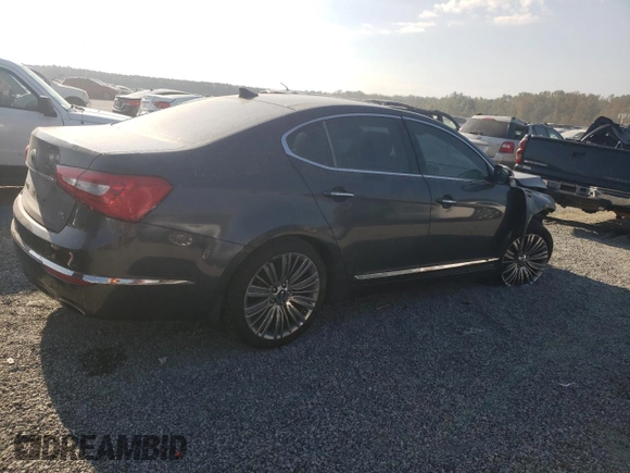 2015 Kia Cadenza Premium with VIN KNALN4D79F5183310, listed as a Copart auction lot 74126624 with 118,484 mi miles and Salvage Title. Bid and sale history available at carsss.com. Image 3.