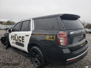 2023 Chevrolet Tahoe Commercial with VIN 1GNSCLED4PR483728, listed as a Copart auction lot 43012815 with 0 mi miles and Salvage Title. Bid and sale history available at carsss.com. Image 2.
