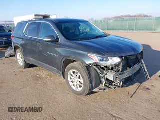2018 Chevrolet Traverse LT Cloth z VIN 1GNEVGKW3JJ191465, wystawiony jako IAAI lot #42007129 z przebiegiem 165 402 mil mil oraz . Historia ofert i sprzedaży dostępna na DreamBid. Obrazek 1.