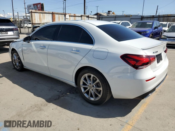 2020 Mercedes-Benz A 220 with VIN WDD3G4EB3LW039599, listed as a Copart auction lot 51869905 with 36,760 mi miles and Salvage Title. Bid and sale history available at DreamBid. Image 2.