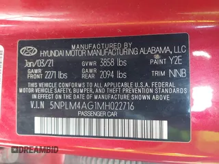 2021 Hyundai Elantra SEL z VIN 5NPLM4AG1MH022716, wystawiony jako IAAI lot #41930285 z przebiegiem 53 294 mil mil oraz . Historia ofert i sprzedaży dostępna na DreamBid. Obrazek 9.