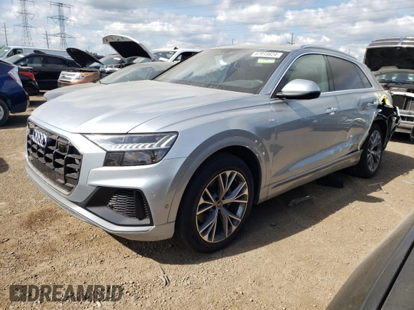 2023 Audi Q8 Premium Plus with VIN WA1EVBF16PD031298, listed as a Copart auction lot 67919624 with 10,073 mi miles and Salvage title. Bid and sale history available at DreamBid. Image 1.