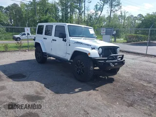 2017 Jeep Wrangler Unlimited Sahara with VIN 1C4BJWEG9HL708837, listed as a IAAI auction lot 42288359 with 64,932 mi miles and . Bid and sale history available at DreamBid. Image 1.