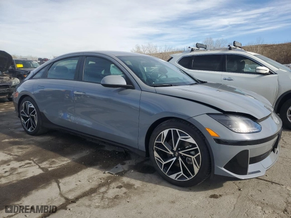 2023 Hyundai IONIQ 6 SEL with VIN KMHM34AC0PA023433, listed as a Copart auction lot 43727925 with 50,477 mi miles and Salvage Title. Bid and sale history available at carsss.com. Image 4.