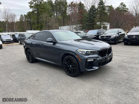 2021 BMW X6 sDrive40i with VIN 5UXCY4C05M9H19479, listed as a Copart auction lot 54268205 with 85,899 mi miles and Clean Title. Bid and sale history available at carsss.com. Image 1.