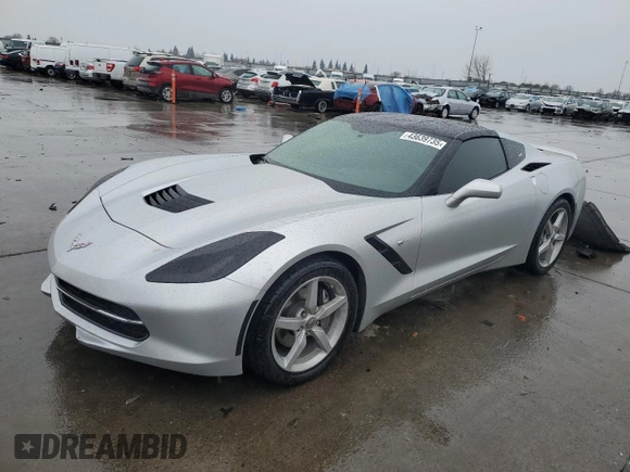 2015 Chevrolet Corvette 1LT with VIN 1G1YB2D73F5121447, listed as a Copart auction lot 43639735 with 40,398 mi miles and Salvage Title. Bid and sale history available at carsss.com. Image 1.