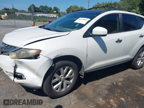 2012 Nissan Murano S with VIN JN8AZ1MW3CW202562, listed as a IAAI auction lot 40119861 with 191,924 mi miles. Bid and sale history available at carsss.com. Image 2.
