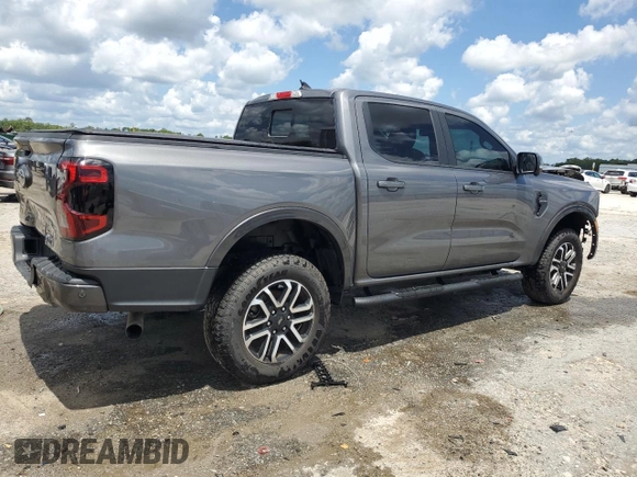2024 Ford Ranger Lariat with VIN 1FTER4KH3RLE10731, listed as a Copart auction lot 60604675 with 8,566 mi miles and Salvage title. Bid and sale history available at DreamBid. Image 3.