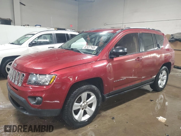 2016 Jeep Compass Sport with VIN 1C4NJDBBXGD549443, listed as a Copart auction lot 52427145 with 90,904 mi miles and Salvage Title. Bid and sale history available at carsss.com. Image 1.