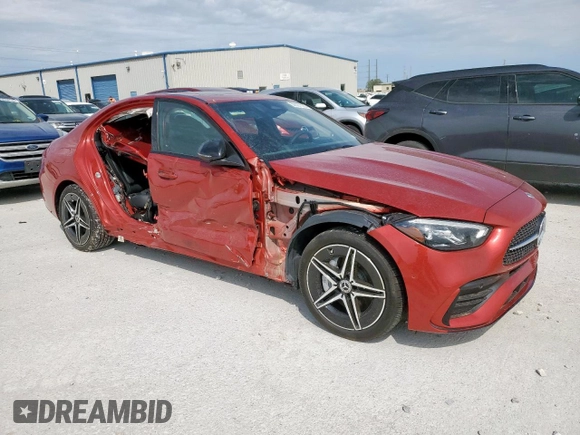 2023 Mercedes-Benz C 300 with VIN W1KAF4HB0PR109991, listed as a Copart auction lot 50087035 with 5,548 mi miles and Salvage Title. Bid and sale history available at DreamBid. Image 4.
