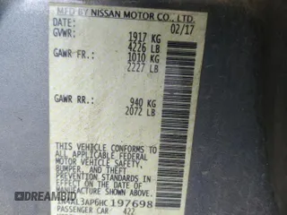 2017 Nissan Altima SR with VIN 1N4AL3AP6HC197698, listed as a Copart auction lot 59615945 with 110,377 mi miles and Salvage title. Bid and sale history available at DreamBid. Image 13.