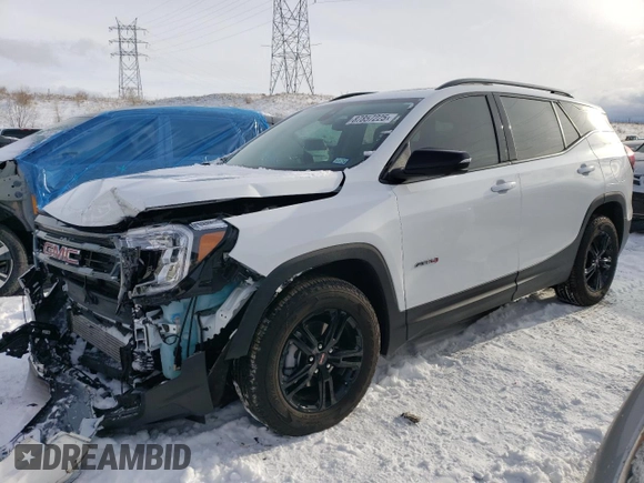 2024 GMC Terrain AT4 with VIN 3GKALYEG7RL289477, listed as a Copart auction lot 87857225 with 7,718 mi miles and Salvage Title. Bid and sale history available at DreamBid. Image 1.