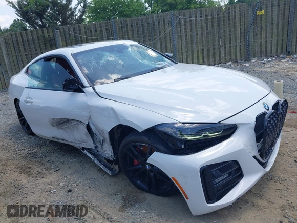 2023 BMW 4 Series 430i xDrive with VIN WBA73AP06PCM13452, listed as a IAAI auction lot 42546869 with 42,625 mi miles and . Bid and sale history available at DreamBid. Image 1.