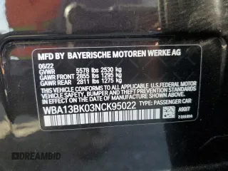 2022 BMW 5 Series M550i xDrive z VIN WBA13BK03NCK95022, wystawiony jako Copart lot #58600105 z przebiegiem 34 142 mil mil oraz Szkoda całkowita • Salvage title. Historia ofert i sprzedaży dostępna na DreamBid. Obrazek 13.