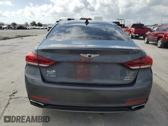 2018 Genesis G80 3.8L with VIN KMHGN4JEXJU223282, listed as a Copart auction lot 79224484 with 113,918 mi miles and Salvage title. Bid and sale history available at DreamBid. Image 6.