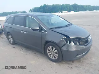 2014 Honda Odyssey EX-L z VIN 5FNRL5H65EB013730, wystawiony jako IAAI lot #42249068 z przebiegiem 164 131 mil mil oraz . Historia ofert i sprzedaży dostępna na DreamBid. Obrazek 1.