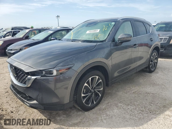 2022 Mazda CX-5 S Premium Plus with VIN JM3KFBEM3N1626438, listed as a Copart auction lot 74533864 with 45,199 mi miles and Non Repairable. Bid and sale history available at carsss.com. Image 1.