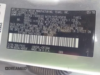 2010 Toyota Tundra z VIN 5TFUW5F14AX145662, wystawiony jako IAAI lot #41792711 z przebiegiem 241 445 mil mil oraz . Historia ofert i sprzedaży dostępna na DreamBid. Obrazek 9.