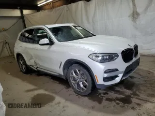 2021 BMW X3 xDrive30i with VIN 5UXTY5C06M9E17026, listed as a Copart auction lot 46470565 with 34,166 mi miles and Salvage Title. Bid and sale history available at DreamBid. Image 4.