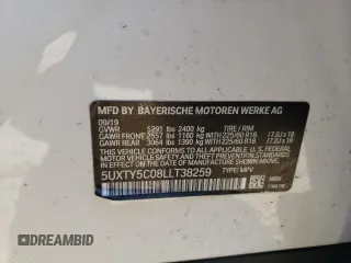 2020 BMW X3 xDrive30i z VIN 5UXTY5C08LLT38259, wystawiony jako Copart lot #42800985 z przebiegiem Nie podano mil oraz Szkody całkowita. Historia ofert i sprzedaży dostępna na DreamBid. Obrazek 13.