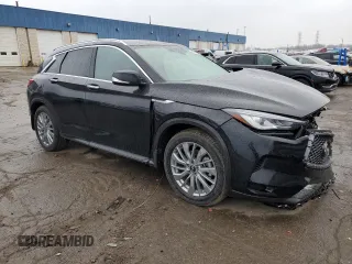 2024 Infiniti QX50 Luxe with VIN 3PCAJ5BBXRF102336, listed as a Copart auction lot 85695054 with 6,194 mi miles and Salvage title. Bid and sale history available at DreamBid. Image 4.