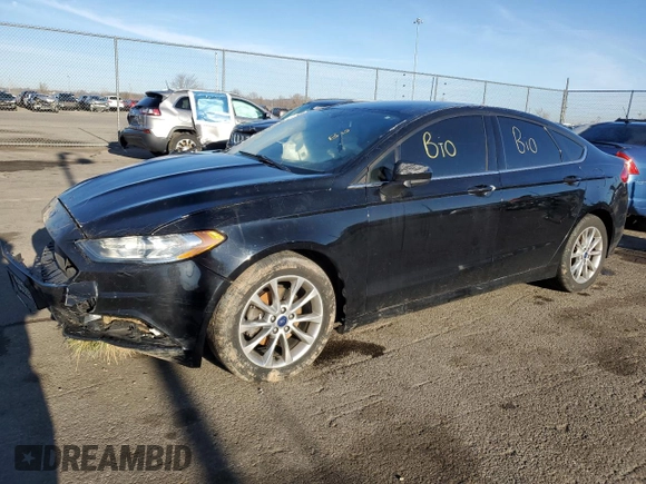 2017 Ford Fusion S with VIN 3FA6P0G70HR162690, listed as a Copart auction lot 50009285 with 147,106 mi miles and Salvage Title. Bid and sale history available at carsss.com. Image 1.