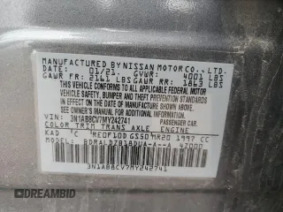 2021 Nissan Sentra SV with VIN 3N1AB8CV7MY242741, listed as a Copart auction lot 52522655 with 35,634 mi miles and Non repairable. Bid and sale history available at DreamBid. Image 13.