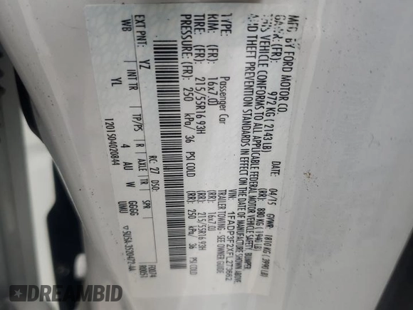 2015 Ford Focus SE with VIN 1FADP3F2XFL273662, listed as a Copart auction lot 60784435 with 32,115 mi miles and Salvage title. Bid and sale history available at DreamBid. Image 12.